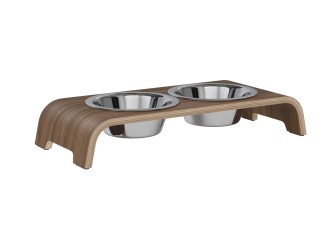 dogBar® | Classic  | Nussbaum | Edelstahl  |  S-Large 